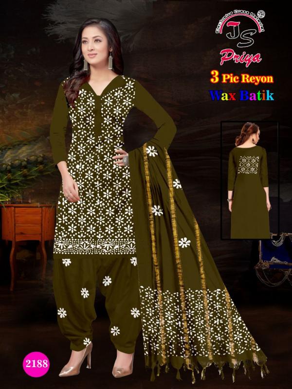 Js Priya Rayon Batic Special Cotton Designer Dress Material